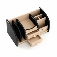 Органайзер 7 секций, 2 выдвижных ящика, венге/дуб молочный, 30&times;16&times;15 см