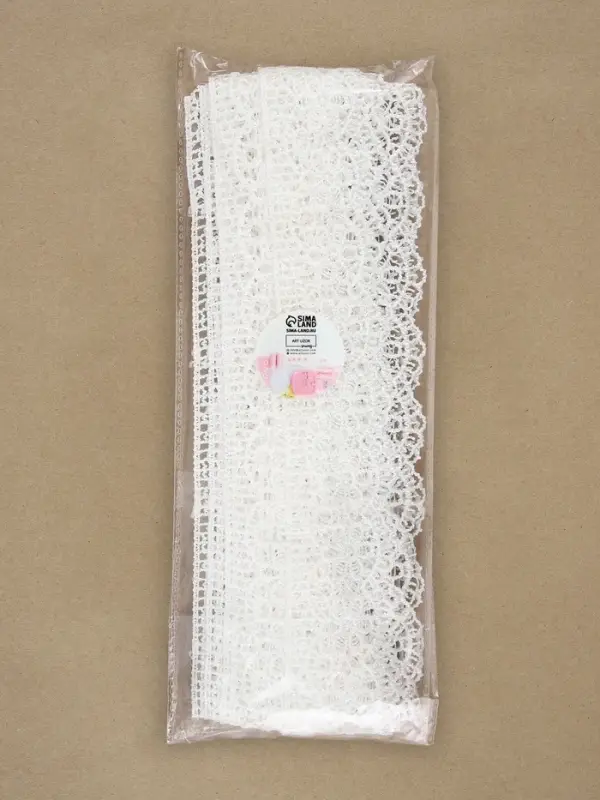 Кружево гипюровое, 45 мм, 6.8&plusmn;0.5 м, цвет белый