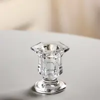 Стеклянный подсвечник на 1 свечу &laquo;Юнона&raquo;, прозрачный, 6&times;5&times;4.5 см