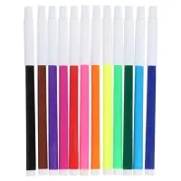 Фломастеры 12 цветов, невентилируемый колпачок