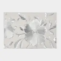 Набор салфеток для стола Доляна &laquo;Цветы&raquo;, 44.5&times;30 см, 4 шт., ПВХ, серебристый