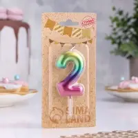 Свеча в торт «Цифра 2», 5.5 см