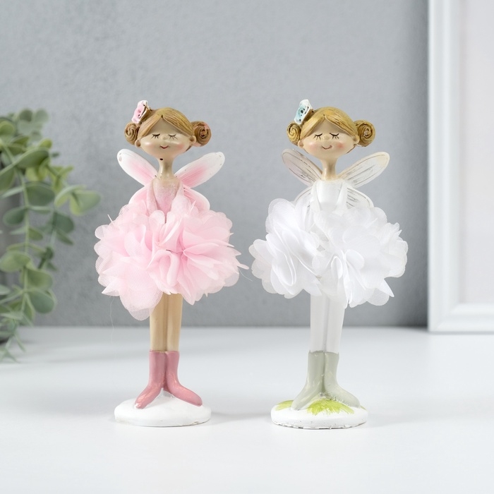 Сувенир полистоун  Сувенир полистоун "Девочка фея в платье из цветов" МИКС 8х6х16 см