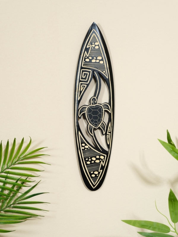 Панно "Доска для сёрфа "Черепашка" дерево 40х11 см