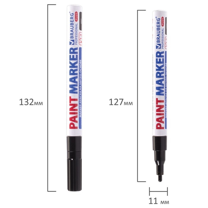 Маркер-краска (лаковый) 2.0 BRAUBERG PROFESSIONAL PLUS, нитро-основа, алюм, черный 151439 Маркер-краска (лаковый) 2.0 BRAUBERG PROFESSIONAL PLUS, нитро-основа, алюм, черный 151439