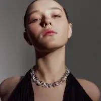 Колье &laquo;Драгоценность&raquo;, геометрия, белое в серебре, 32 см