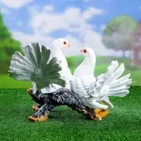 Садовая фигура из полистоуна &laquo;Голуби на коряге&raquo;, 37&times;18&times;37 см