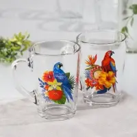 Кружка стеклянная «Тропические птицы», 300 мл Кружка стеклянная «Тропические птицы», 300 мл
