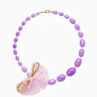 Бусы детские Выбражулька «Бант», граненые бусины, 40 см, цвет сиреневый Бусы детские Выбражулька «Бант», граненые бусины, 40 см, цвет сиреневый