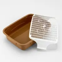 Туалет с сеткой, 44&times;33&times;11.5 см, бежевый, белый