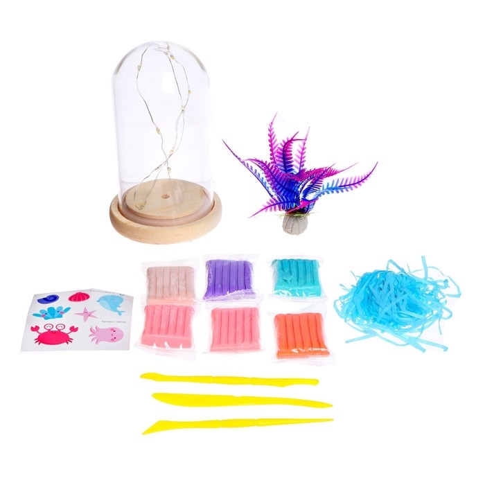 Набор для творчества &laquo;Создай ночник. Русалка&raquo;, из полимерной глины, с декором, с гирляндой, 5+