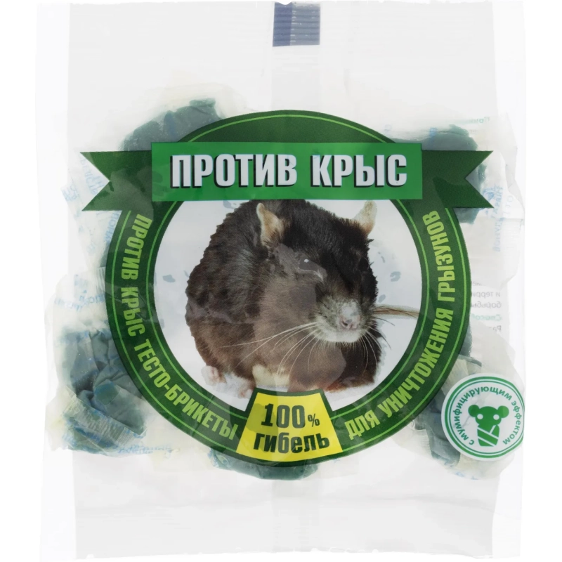 Средство от грызунов Против крыс тесто-брикеты 100г ПКБТП100