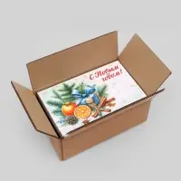 Набор подарочных новогодних коробок 10 в 1 &laquo;Мандариновое счастье&raquo;, 32.5&times;20&times;12.5 - 12&times;7&times;4 см