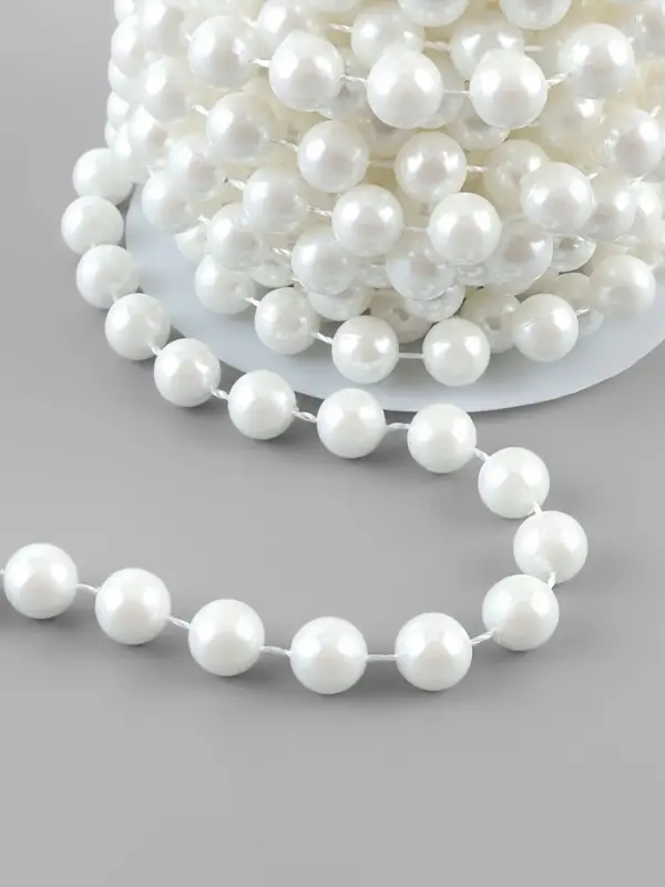 Жемчуг на нитях, 10 мм, 9&plusmn;1 м, белый