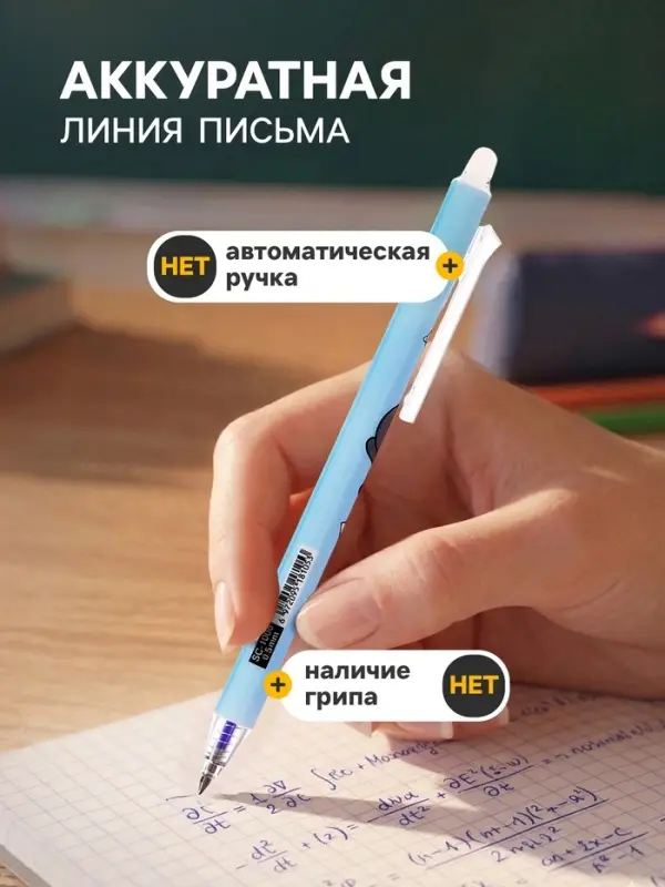 Стираемая ручка &laquo;Чудик&raquo;, гелевая, автоматическая, синий стержень, узел 0.5 мм, МИКС