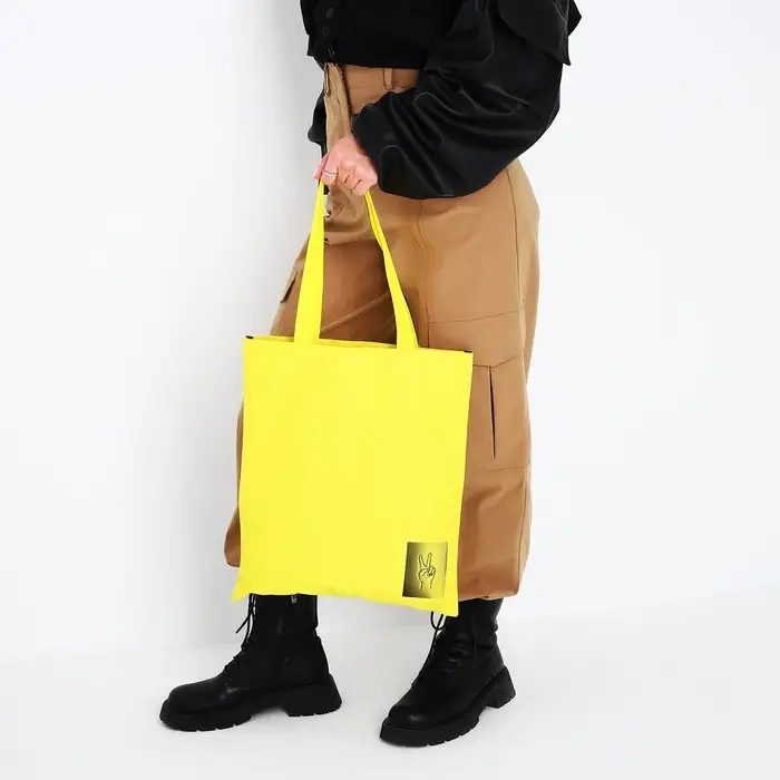 Сумка шопер Peace, желтая Сумка шопер Peace, желтая