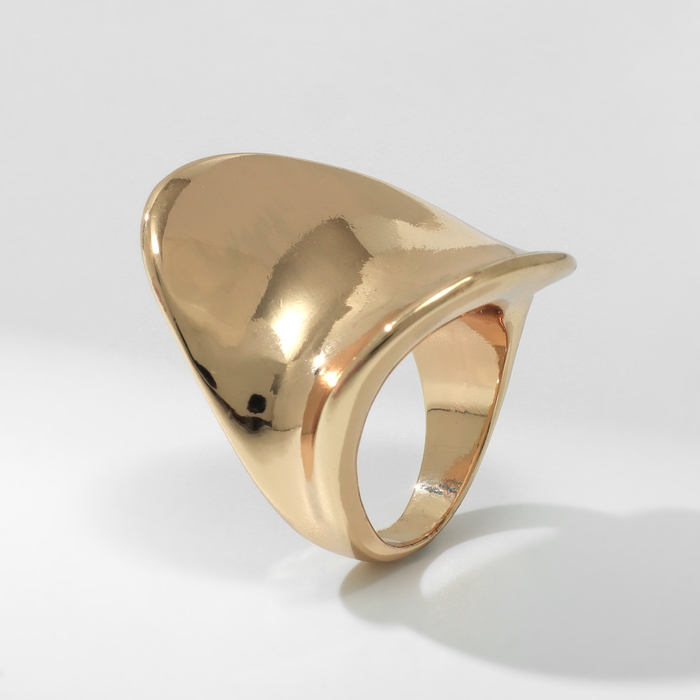 Кольцо металл «Тренд» волна, цвет золото, размер 16