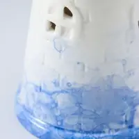 Сувенир керамика свет "Маяк" бело-синий 8х8х15,5 см