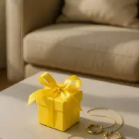 Коробочка подарочная складная «Презент» 6×6×6, желтый
