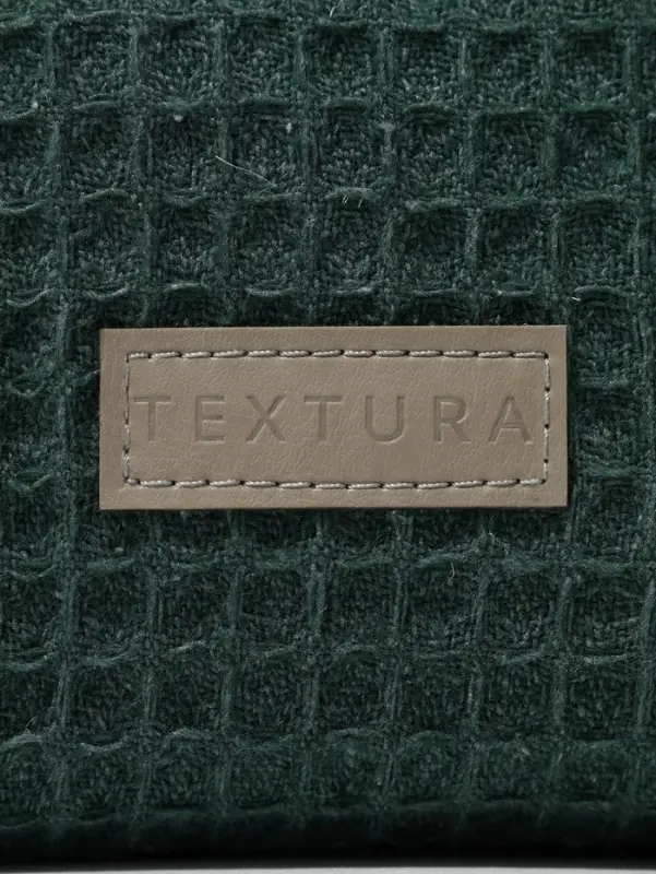 Косметичка женская на молнии TEXTURA, объёмная, большая, мягкая, зелёная