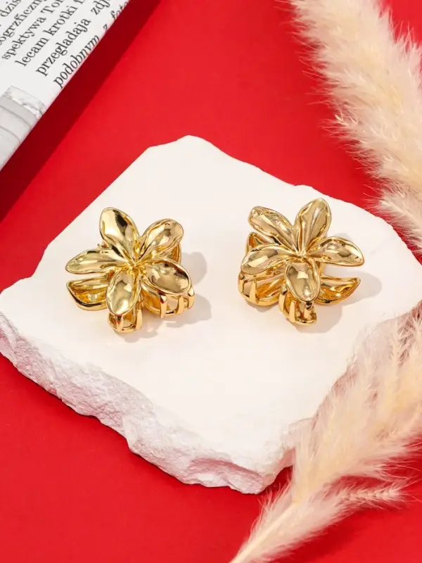 Крабики для волос QF &laquo;Орнелла&raquo;, набор 2 шт., 3.5 см, золотистый