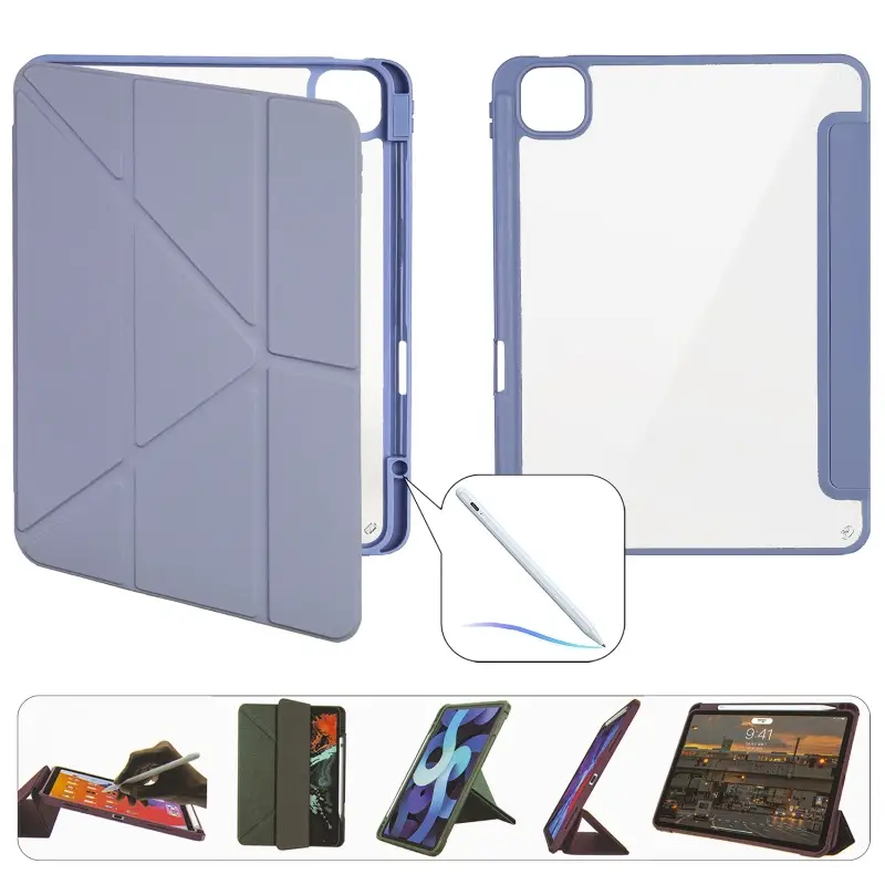 Чехол-книжка для iPad Pro 13 (2024) Smart Case Crystal Folio (Pencil) Lavender Grey