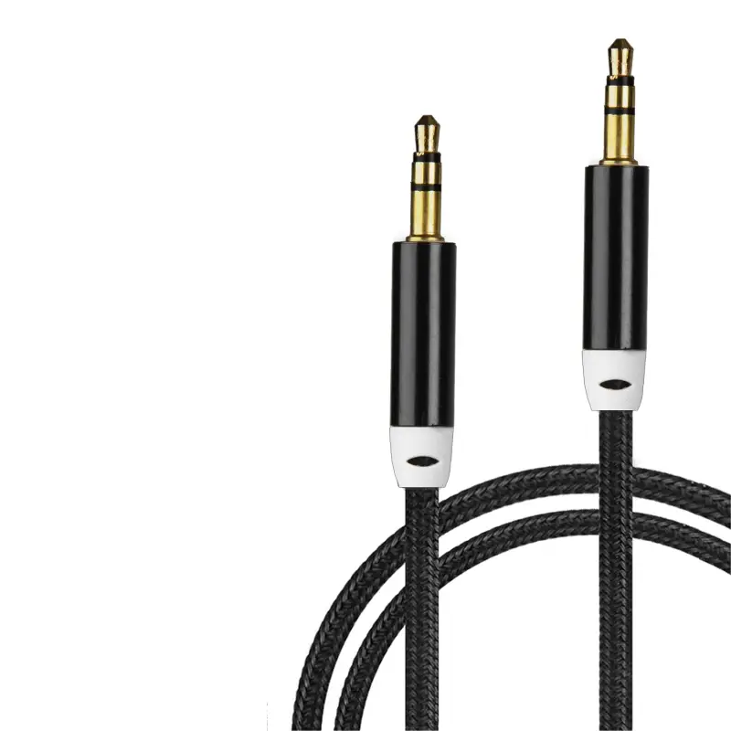 Кабель AUX 3,5 на 3,5 1M черный (800шт/кор)