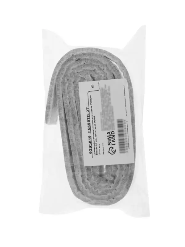 Самоклеящиеся подпятники для мебели ТУНДРА 100&times;3&times;0.3 см, фетр, серые