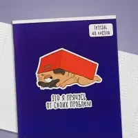 Тетрадь 48 листов в клетку Calligrata &laquo;Мопс&raquo;, обложка мелованный картон, блок офсет, МИКС