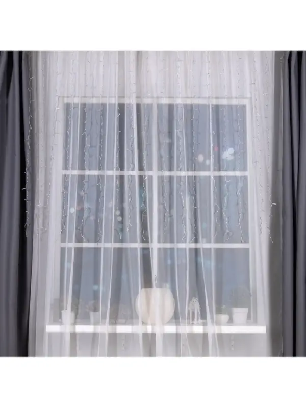 Гирлянда &laquo;Занавес&raquo; 2&times;1.5 м, IP20, прозрачная нить, 360 LED, свечение тёплое белое, 8 режимов, 220 В