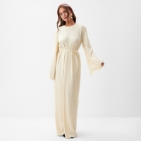 Платье женское MIST Classic collection, макси, размер 48-50, бежевое