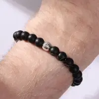 Браслет из бусин &laquo;Унисекс. Гранд. Матовые бусины&raquo;, d=6 см, чёрный