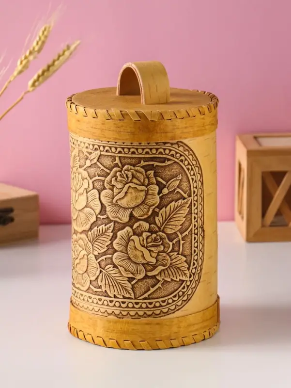 Туес &laquo;Розы&raquo;, 12х17см береста