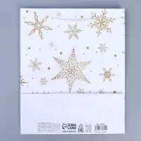 Пакет подарочный новогодний ламинированный &laquo;Снежинки&raquo;, ML 21&times;25&times;8 см