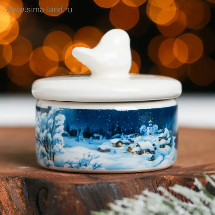 Шкатулка новогодняя «Рождественская ночь», 5.7 х 5 см Шкатулка новогодняя «Рождественская ночь», 5.7 х 5 см