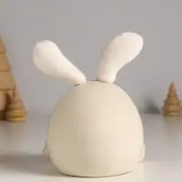 Фигурка керамика, текстиль &laquo;Зайчик круглый&raquo;, белый, 9&times;9.5&times;12 см