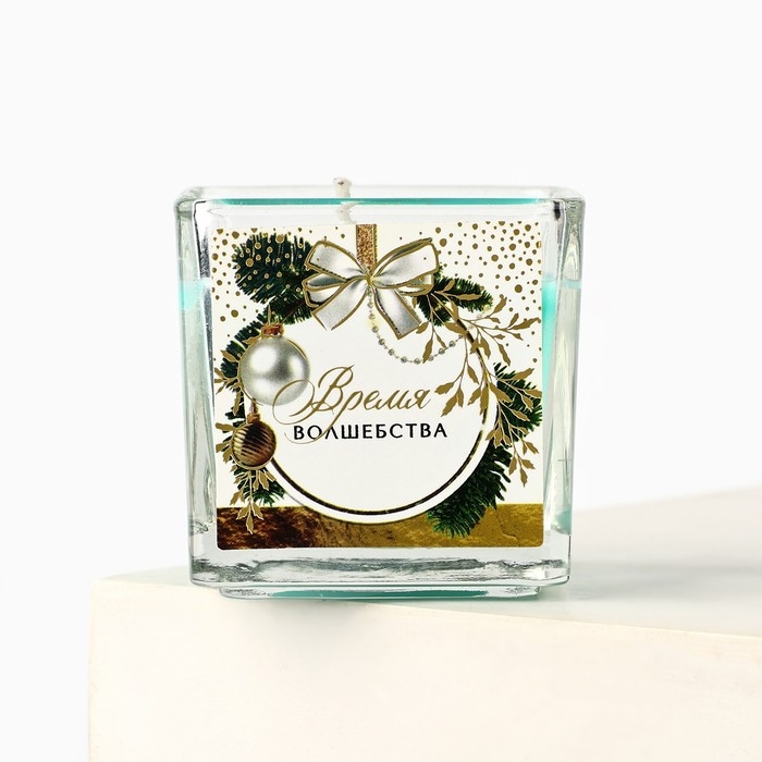 Новогодняя свеча в стакане «Новый год: Время чудес и волшебства», аромат еловые шишки Новогодняя свеча в стакане «Новый год: Время чудес и волшебства», аромат еловые шишки