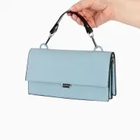 Ручка для сумки, с карабинами, 20 &plusmn; 1 см &times; 2.5 см, цвет чёрный/серебряный