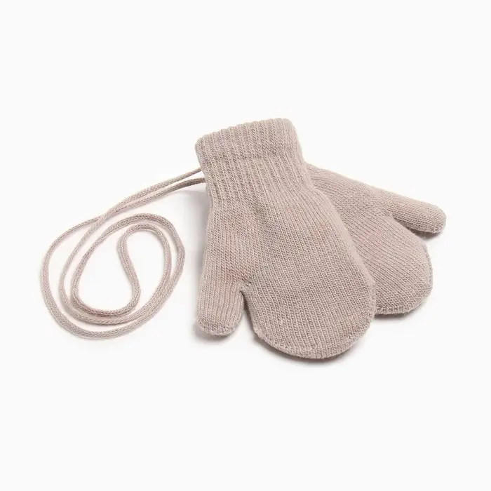 Варежки детские двухслойные MINAKU  Варежки детские двухслойные MINAKU "Однотонные",цв. бежевый, р-р 14 (4-5 лет)