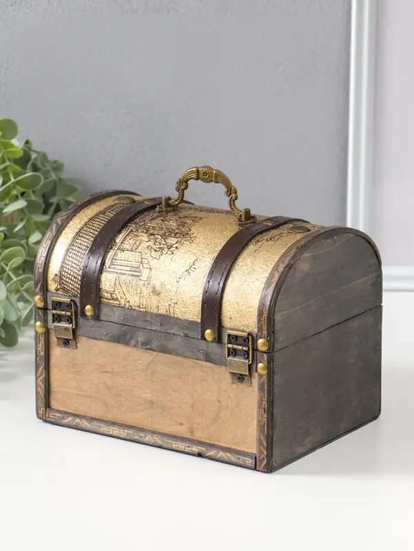 Шкатулка для украшений &laquo;Сундук. Ярмарка&raquo;, дерево, 20&times;15&times;15.5 см