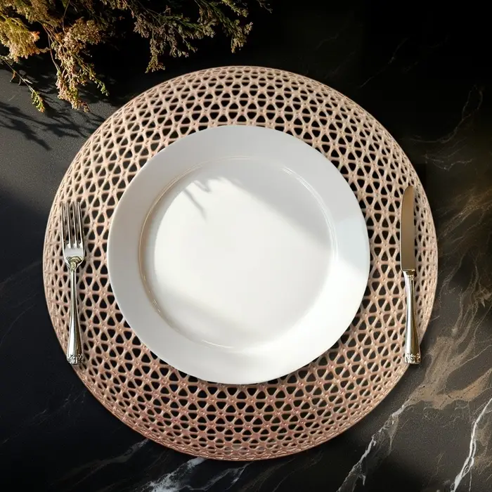 Салфетки сервировочные на стол Доляна &laquo;Сфера&raquo;, d=35.5 см, 4 шт., золотые