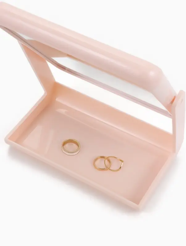 Зеркало с подставкой, двустороннее, 16&times;21 см, (13.5&times;17 см), МИКС