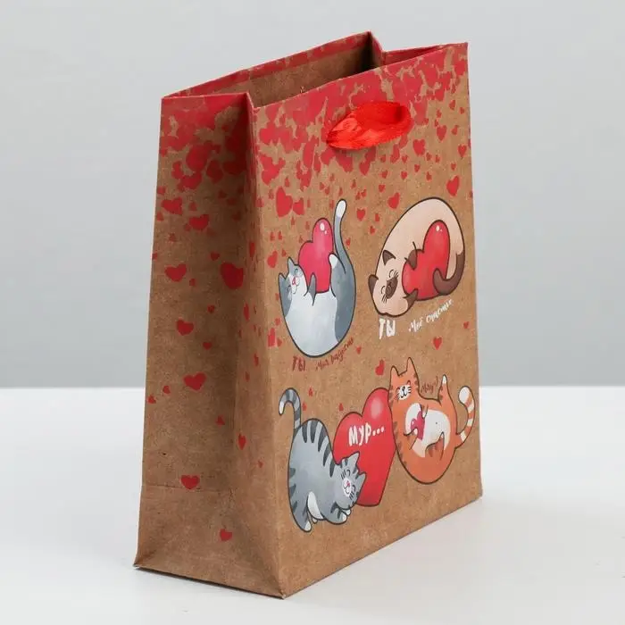 Пакет подарочный крафтовый, упаковка, «Ты – мое счастье!», MS 18 х 23 х 10 см Пакет подарочный крафтовый, упаковка, «Ты – мое счастье!», MS 18 х 23 х 10 см