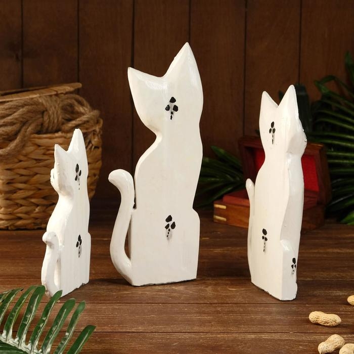 Набор сувенирный Набор сувенирный "Белые кошки"(20,25,30) 20х7х30 см