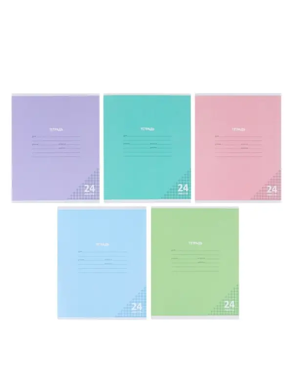 Компл тетр из 10шт 24л кл КПК "Пастель", обл мел карт, блок ОФСЕТ, 5 видов 10991556