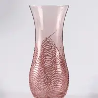 Ваза «Тодес» волна, h=26 см, стекло, светло-розовая Ваза «Тодес» волна, h=26 см, стекло, светло-розовая