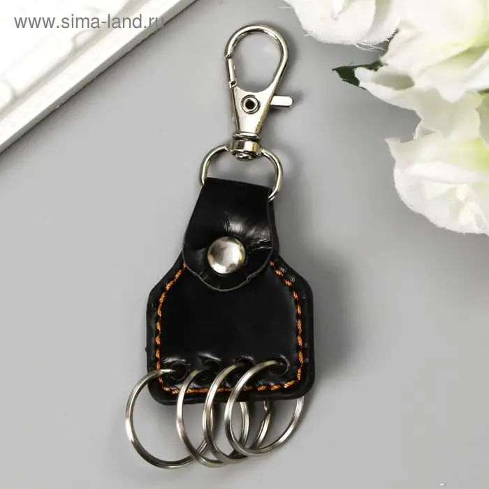 Кожаный брелок для ключей на карабине, (кожзам), 9.5×4×0.5 см, МИКС Кожаный брелок для ключей на карабине, (кожзам), 9.5×4×0.5 см, МИКС