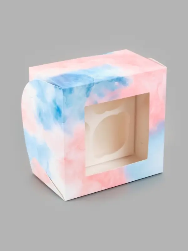 Коробка подарочная для 4 капкейков &laquo;Подарок&raquo;, 16&times;16&times;10 см, с окном