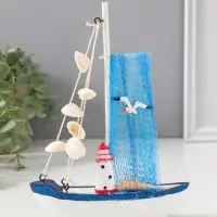 Сувенир интерьерный "Судно с маяком" 3,7х16х21,3 см