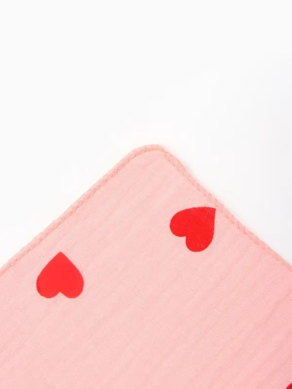 Платки носовые детские &laquo;Крошка Я&raquo; Pink Heart, 20&times;20 см, набор 6 шт., муслин, 100 % хлопок, розовые